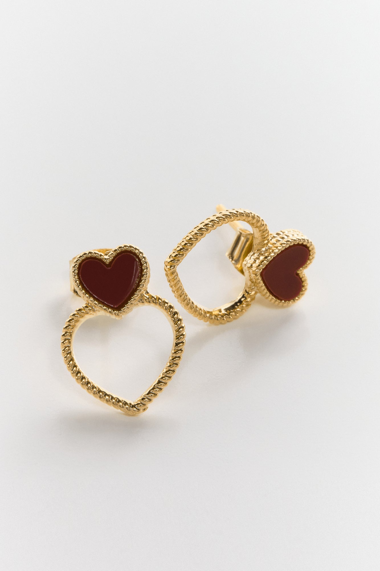 Heart on Heart Stud Earrings