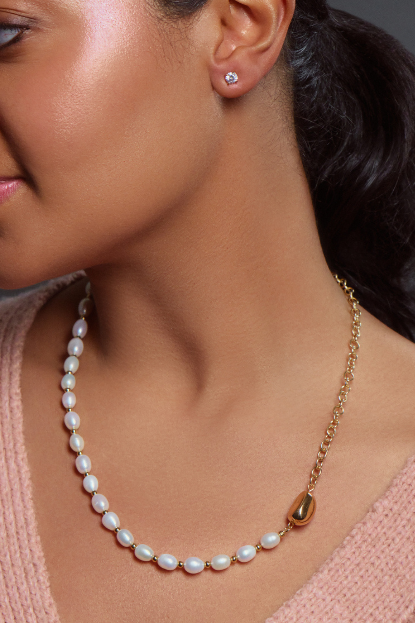 Freshwater Pearls with Link Necklace (BANJJAK EXCLUSIVE)